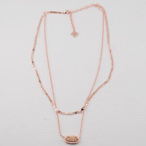 Kendra Scott Double Layer H Chain Champagne Quartz Necklace